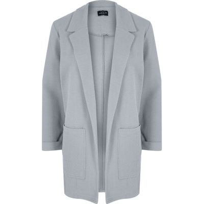 Light grey textured cardigan jacket